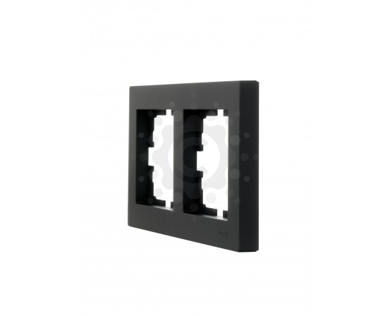 Рамка двойная горизонтальная черная Lezard серия Vesna 742-4200-147 фото 2